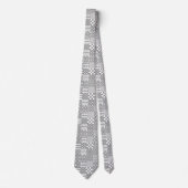 Cravate Gris Blanc Mixte Motif Patchwork Design (Devant)