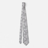 Cravate Gris Blanc Mixte Motif Patchwork Design (Dos)
