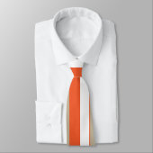 Cravate Gris Blanc Orange (Attaché)