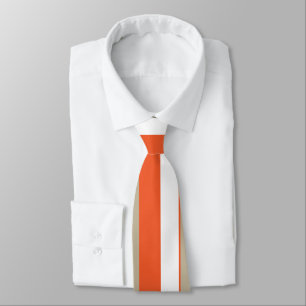 Cravate Gris Blanc Orange