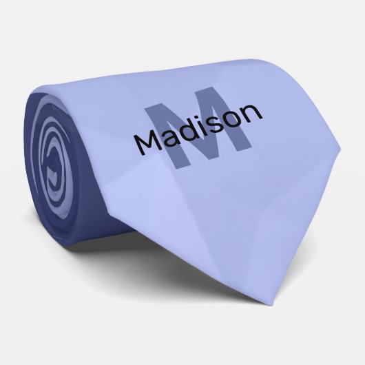 Cravate Gris bleu dégradé géométrie maillage motif Monogra (Roulé)