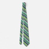 Cravate Gris bleu et vert diagonale rayé (Dos)