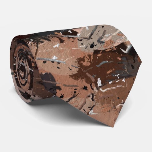 Cravate Gris, Brown et noir (Roulé)