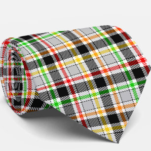 Cravate Gris cendré noir multicolore flanelle carreaux tar