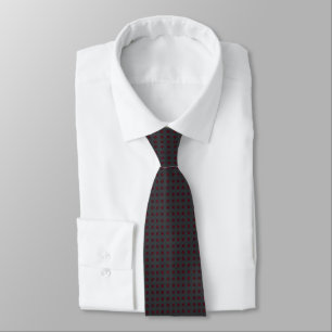 Cravate Gris Charbon & Burgundy Micro Pois