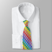 Cravate Gris Checkered d'arc-en-ciel (Attaché)