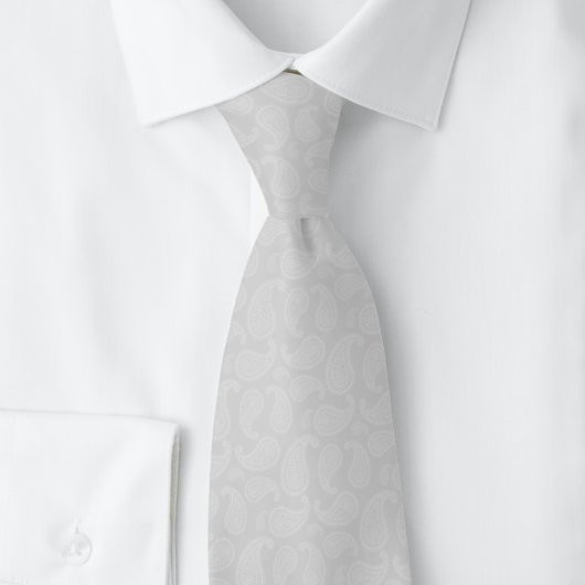 Cravate Gris Clair Paisley
