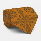 Cravate Gris de charbon épicé Brown Design Motif Abstrait (Roulé)