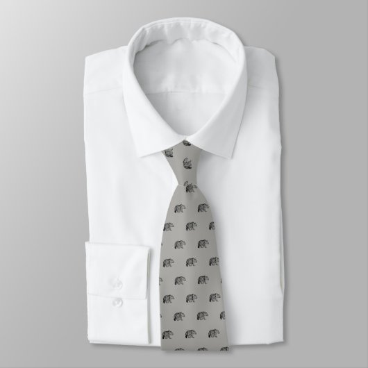 Cravate Gris d'esprit d'ours (Attaché)