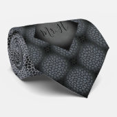 Cravate Gris Diamant Motif Écran Galets (Roulé)