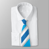 Cravate Gris élégant et tendance avec bandes bleues (Attaché)