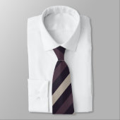Cravate Gris en violet profond, Brown foncé et beige (Attaché)