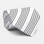 Cravate Gris et blanc cinq bandes motif (Roulé)
