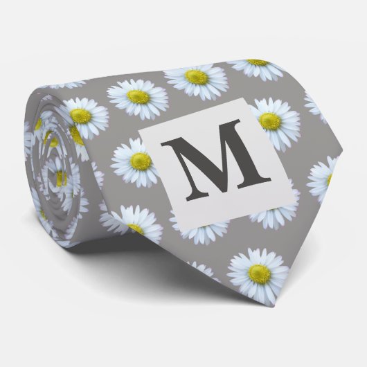 Cravate Gris floral (Roulé)