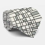 Cravate Gris Géométrique Bauhaus (Roulé)