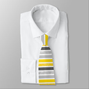 Cravate Gris Jaune Blancs
