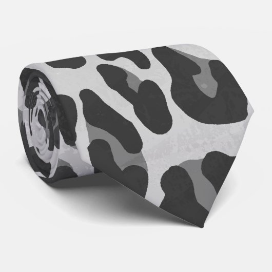 Cravate Gris léopard et gris clair (Roulé)