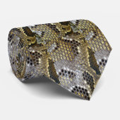 Cravate gris noir beige animal motif empreinte serpent (Roulé)