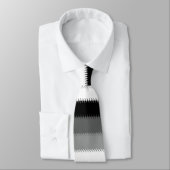 Cravate Gris noir blanc rayures Design (Attaché)