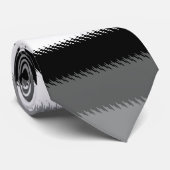 Cravate Gris noir blanc rayures Design (Roulé)