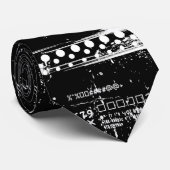 Cravate gris noir et blanc (Roulé)