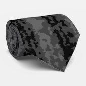 Cravate Gris Noir Motif Abstrait Irrégulier Design (Roulé)