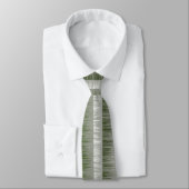 Cravate Gris rayures pétales verts peinture moderne humide (Attaché)