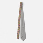 Cravate Gris rose et vert citron vert (Dos)