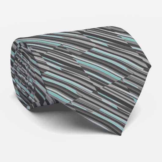Cravate Gris turquoise et gris (Roulé)