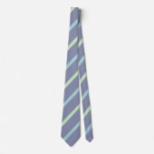 Cravate Gris, Vert, Bleu Clair Pastel Rayures Diagonales (Devant)