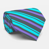 Cravate Gris violet Turquoise (Roulé)