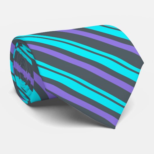 Cravate Gris violet Turquoise (Roulé)