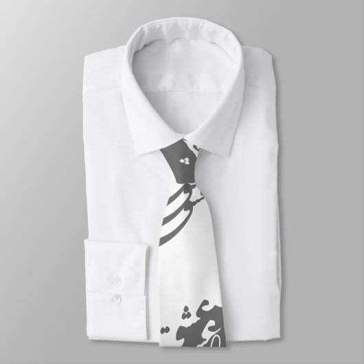 cravate grise de calligraphie (Attaché)