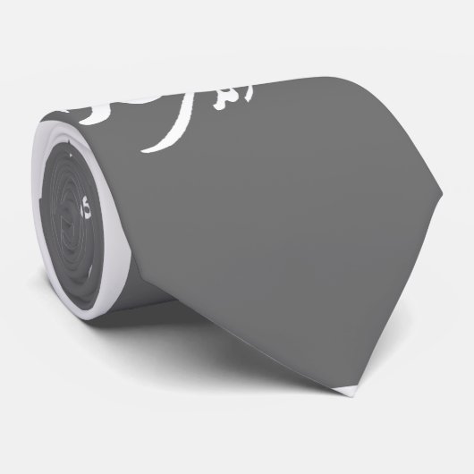 cravate grise de calligraphie (Roulé)