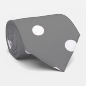 Cravate grise de point de polka (Roulé)