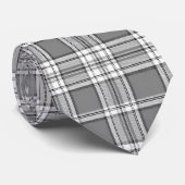 CRAVATE GRISE ET BLANCHE DE PLAID (Roulé)