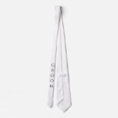 Cravate Groom Blanc Typographie Moderne Pour Lui (Dos)