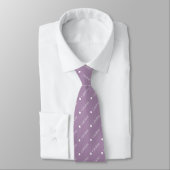 Cravate Groom - Texte blanc répété sur Lavender (Attaché)