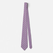 Cravate Groom - Texte blanc répété sur Lavender (Devant)