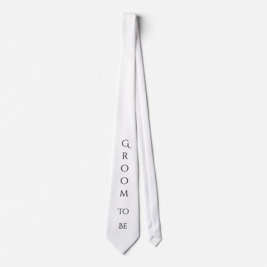 Cravate Groom To Be White Modern Typographie Pour Lui (Devant)