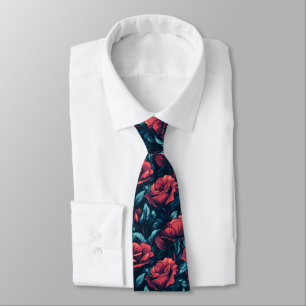 Cravate Groomsmen aux fleurs de rose Edgy