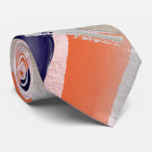 Cravate Groomsmen moderne bloc de couleur Rose or, Marine  (Roulé)