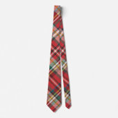 Cravate Groomsmen Plaid Correspondant Rouge Rustique (Devant)