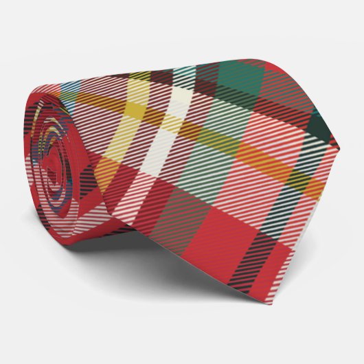 Cravate Groomsmen Plaid Correspondant Rouge Rustique (Roulé)