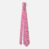 Cravate Groovy Daisy Paisley BoHo Aquarelle - Fuchsia (Dos)