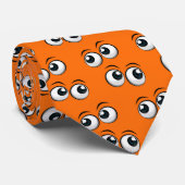 Cravate Gros Yeux Sur Orange (Roulé)