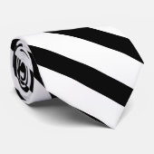 Cravate Grosse rayure blanche noire de smoking formelle (Roulé)