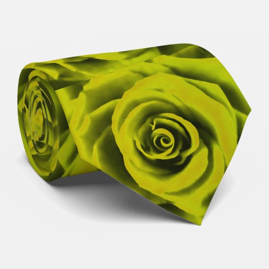 Cravate Grosse rose jaune (Roulé)