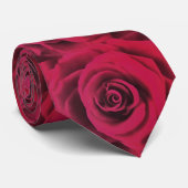 Cravate Grosse Rose rouge (Roulé)
