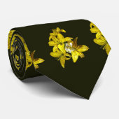 Cravate Groupe de Lys jaunes (Roulé)